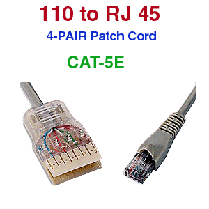110 to RJ-45 CAT-5E Patch Cables