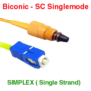 Biconic to SC SM Simplex Fiber Optic Cables