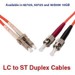 LC/UPC-ST/UPC OM2 Multimode Duplex Cable