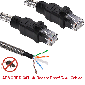 CAT-6A Patch Cable Armored Rodent Proof Cables