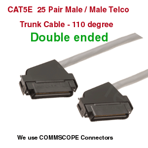 25 PAIR CAT-5E TRUNK 110 Degree M-M Telco Cables