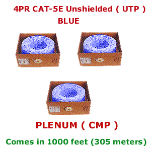 Bulk Wire Solid CAT-6 BLUE PLENUM