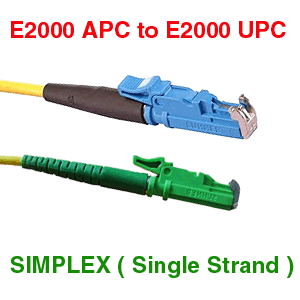 E2000 APC to E2000 9/125 Simplex Fiber Optic Cable