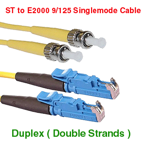 E2000 UPC to ST SM Duplex Fiber Optic Cables