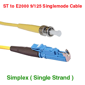 E2000 UPC to ST SM Simplex Fiber Optic Cables