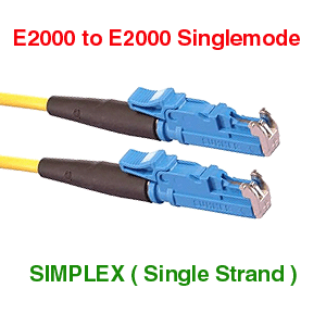E2000 to E2000 9/125 Simplex Fiber Optic Cables