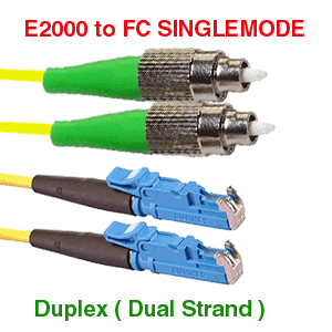 E2000 UPC to FC SM Duplex Fiber Optic Cables