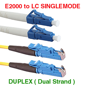 E2000 UPC to LC SM Duplex Fiber Optic Cables