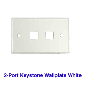 2 x Port Keystone Jack Wall/Face Plate - WHITE