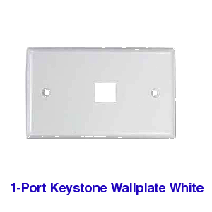 1 x Port Keystone Jack Wall/Face Plate - WHITE