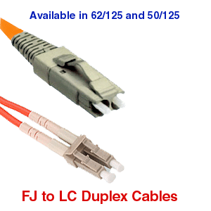 FJ to LC OM1 Multimode Duplex Fiber Optic Patch Cable