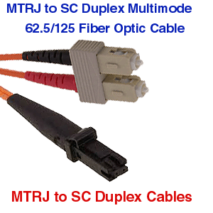 MT-RJ to SC OM1 and OM2 Multimode Fiber Optic Patch Cable