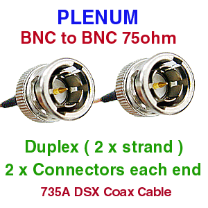 BNC to BNC PLENUM 735A Dual Coax Cables