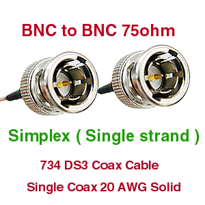BNC to BNC Simplex DS3 734 Coax CAble