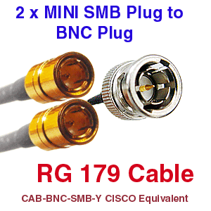 CAB-BNC-SMB-Y BNC to 2 x SMB Plugs