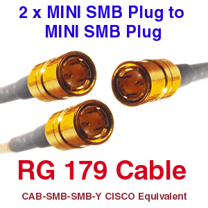 SMB to 2 SMB RG-179 Cables, CAB-SMB-SMB-Y, CISCO