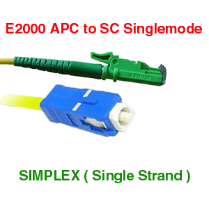 SC to E2000 APC 9/125 Singlemode Fiber Optic Cables