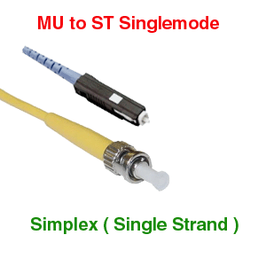 MU to ST Singlemode Fiber Optic Cables