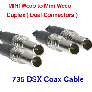 Mini Weco to Mini Weco Dual 735A Coax Cables