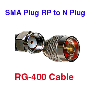 SMA Plug RP to N Plug RG-400 Coax Cable
