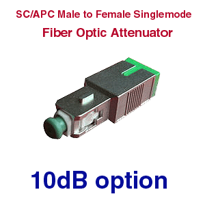 SC APC Male to Female Fiber Optic Attenuator 10dB