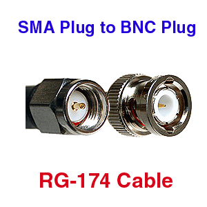 SMA Plug to BNC Plug RG-174 Coax Cables