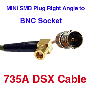 Mini SMB Right Angle to BNC Female 735A Coax Cables