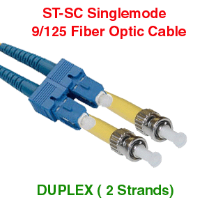SC to ST 9/125 Singlemode Fiber Optic Cable
