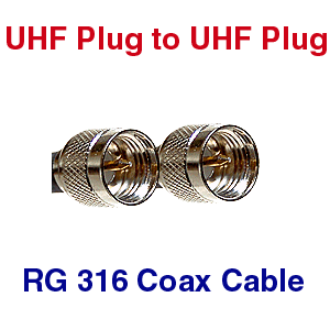 UHF to UHF RG-316 Coax Cables