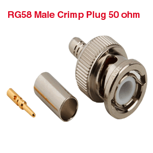RG58 Male Crimp Plug 50 ohm