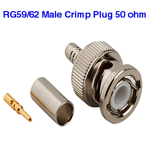RG59/62 Male Crimp Plug 75 ohm / 2pc type (Connector + Ferrule)