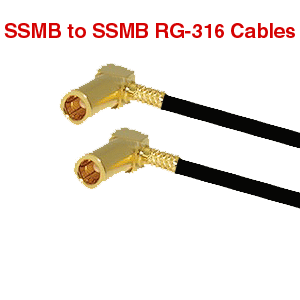 SSMB R/A Plug to SSMB R/A Plug RG316 50ohm SINGLE Cable