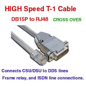 T-1 DB-15M to RJ48 Cross Over